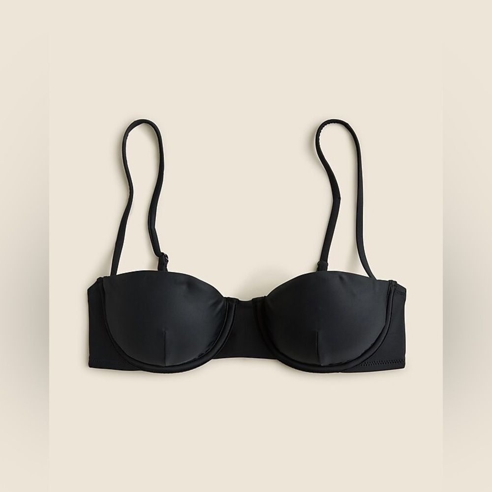 J. Crew Women’s Balconette Underwire Bikini Top BX612 Size 42D In Black NWT